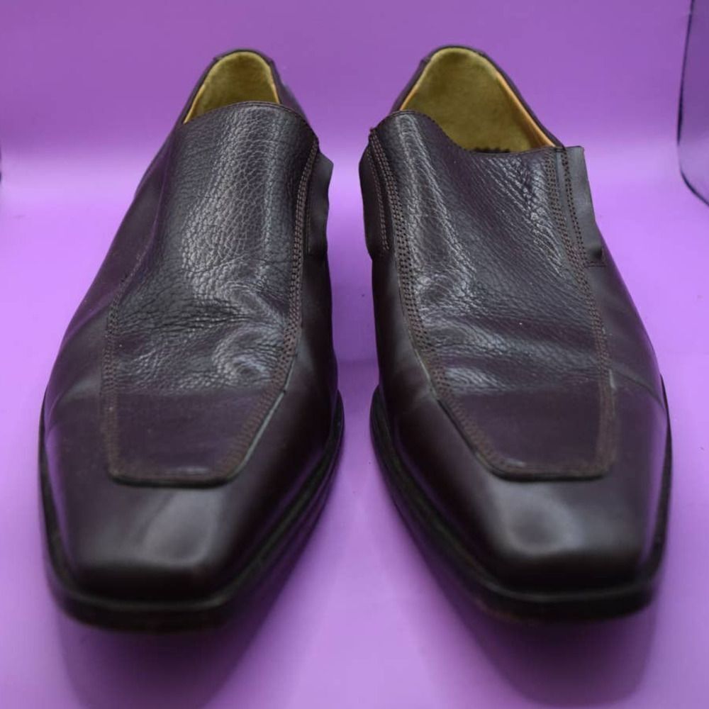 Ted Lapidus Brown Square Toe Loafer Shoes - 44 / 10.5